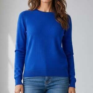 J. Crew Cardigan Soft Merino Wool Long Sleeve Crew Neck Sweater XS Royal Blue